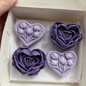 Hand crafted Purple Heart Shaped Soaps